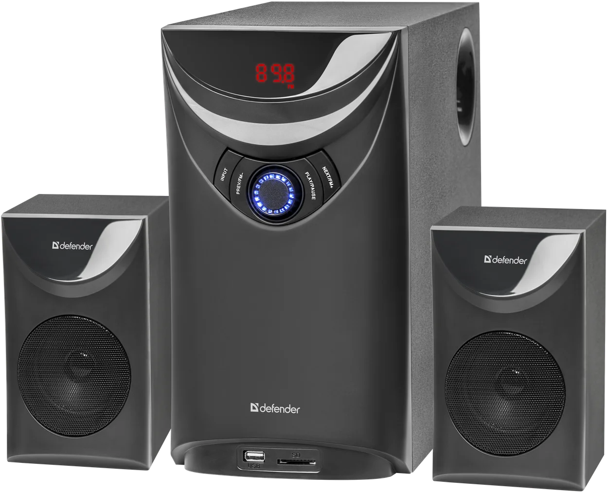 Акустическая 2.1 система Defender Thunder 60Вт Bluetooth FM/MP3/SD/USB|Колонки для компьютера| |