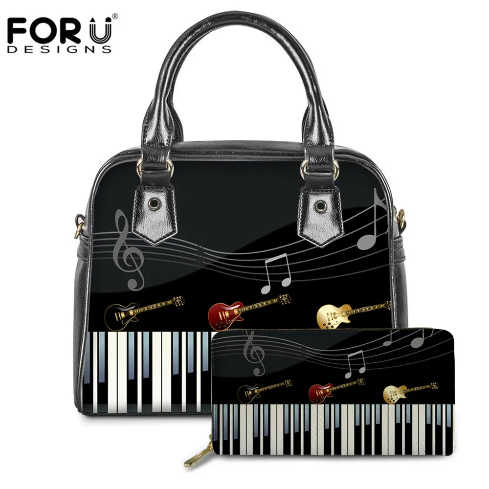 Женские сумки через плечо FORUDESIGNS 2 шт./компл. модные с рисунком музыкальной ноты