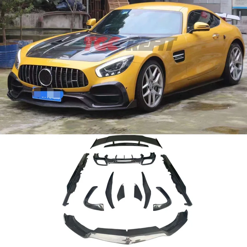 

For Mercedes 16-21 Benz Amg Gt Gtc Gts Modified Carbon Fiber Small Surround Front Lip Rear Lip Side Skirt Tail Wing Body Kit