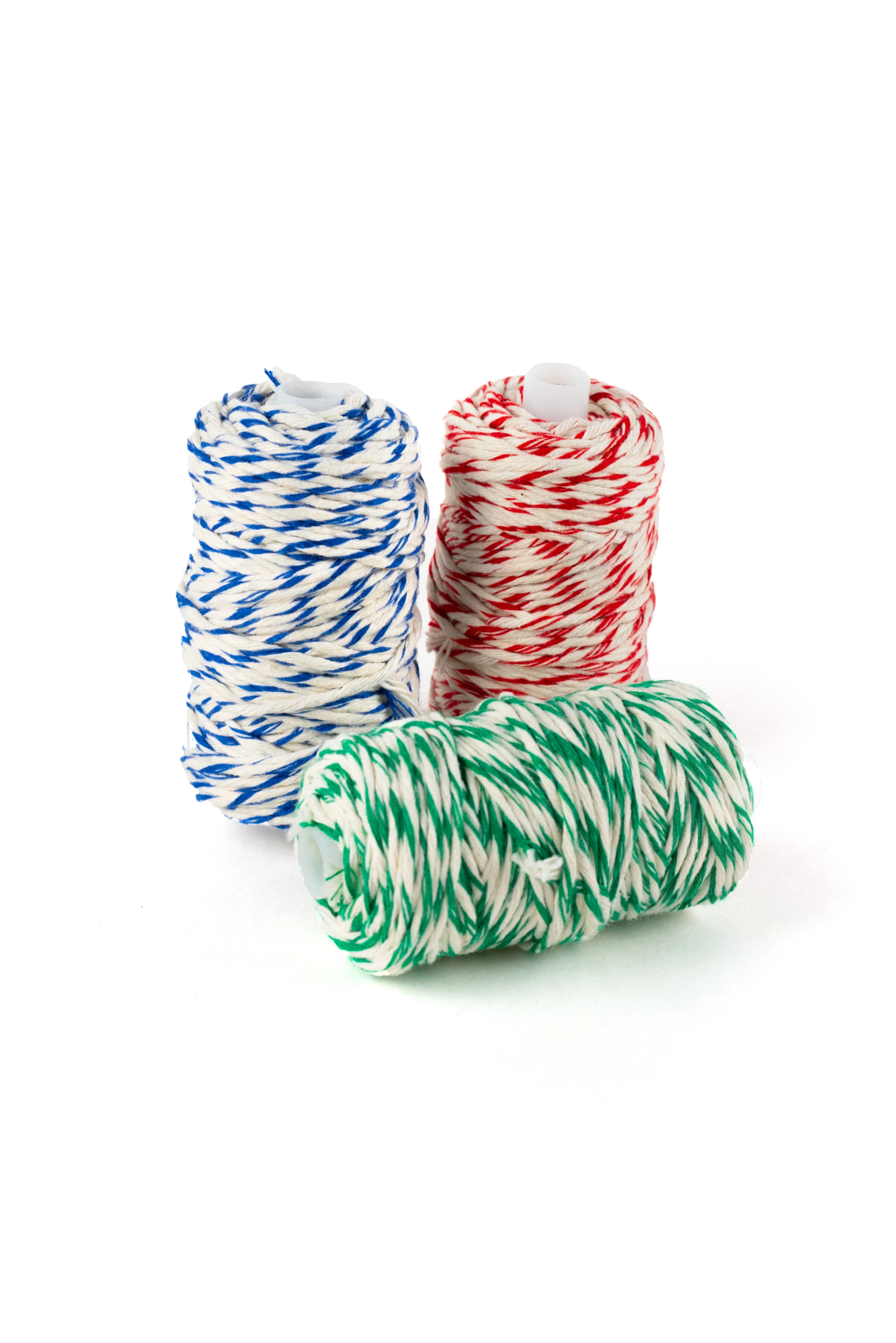 Шпагат колбасный катушка 50метров бело-красный бело-зеленый бело-синий