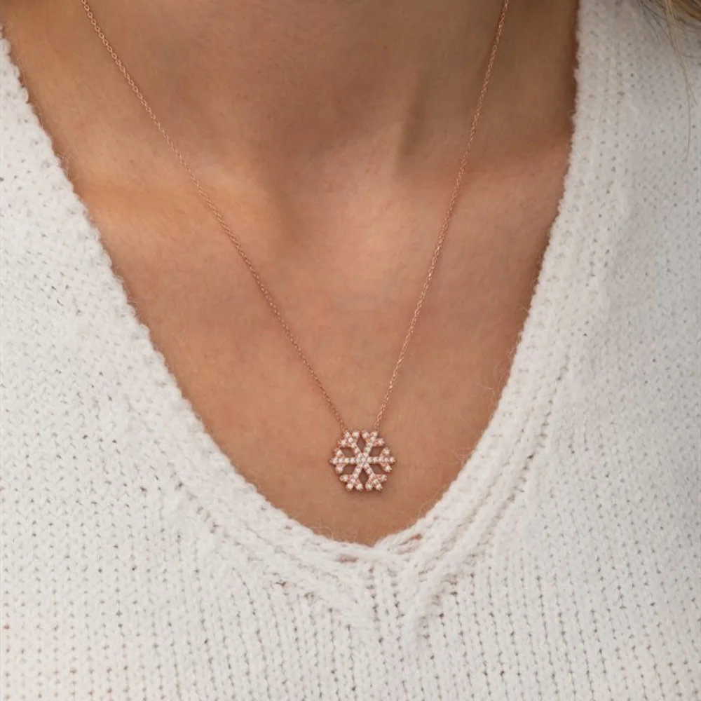 Collier en argent Sterling 925 pour femmes, pendentif de flocon de neige en pierre de Zircon jaune et métal précieux, chaîne élégante de luxe, saison d'été