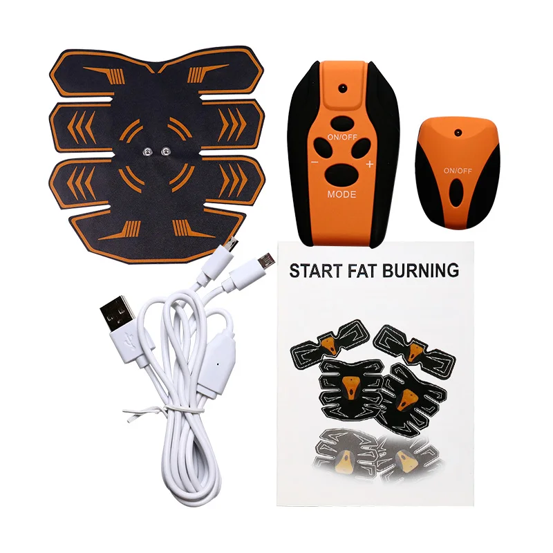 Abdomen No box Дистанционный USB умный EMS Электрический Импульсный Массажер стимулятор мышц живота домашний фитнес 10 уровней интенсивности 6 режимов - Цвет: Abdomen No box