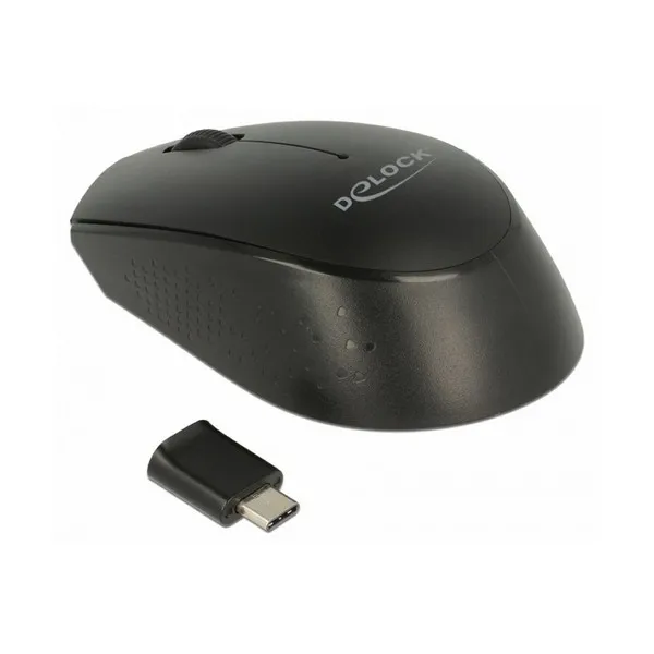 Оптическая беспроводная мышь DELOCK 12526 USB C 1000 точек/дюйм черный|Мыши| |