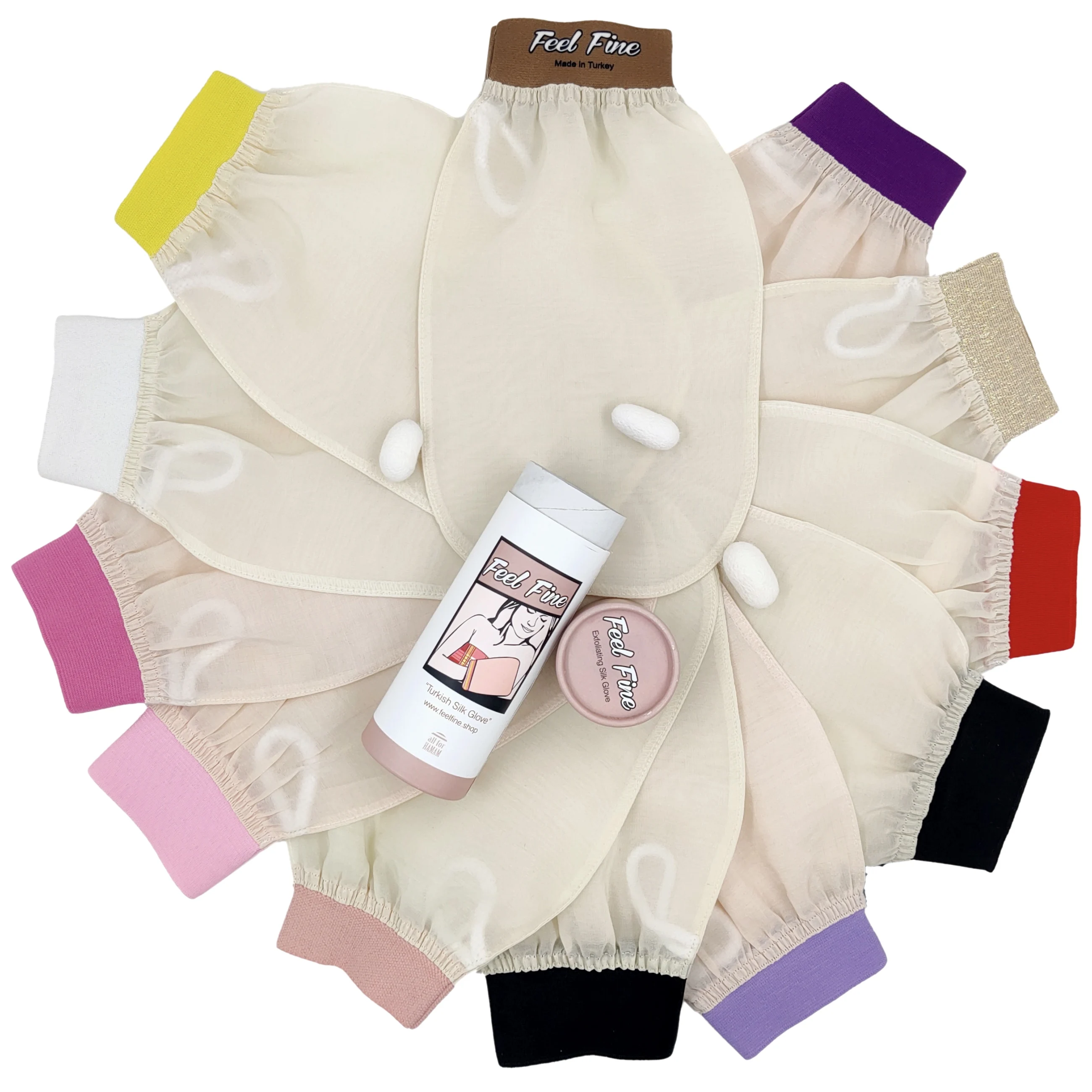 100% Шелковая перчатка кокон для турецкой ванны от Feel Fine отбеливание кожи удаление