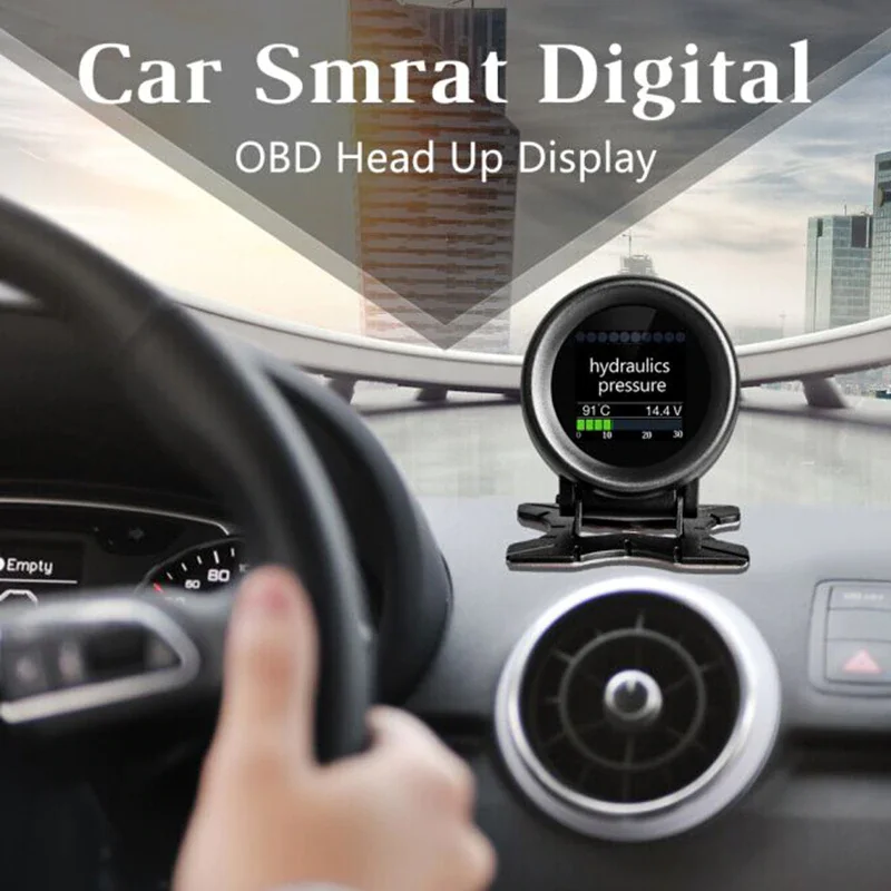 AUTOOL X60 OBD2 HUD Дисплей Темп Авто турбо кПа скорость метр одометра Guage 12 в цифровые диагностические инструменты дисплей автомобиля