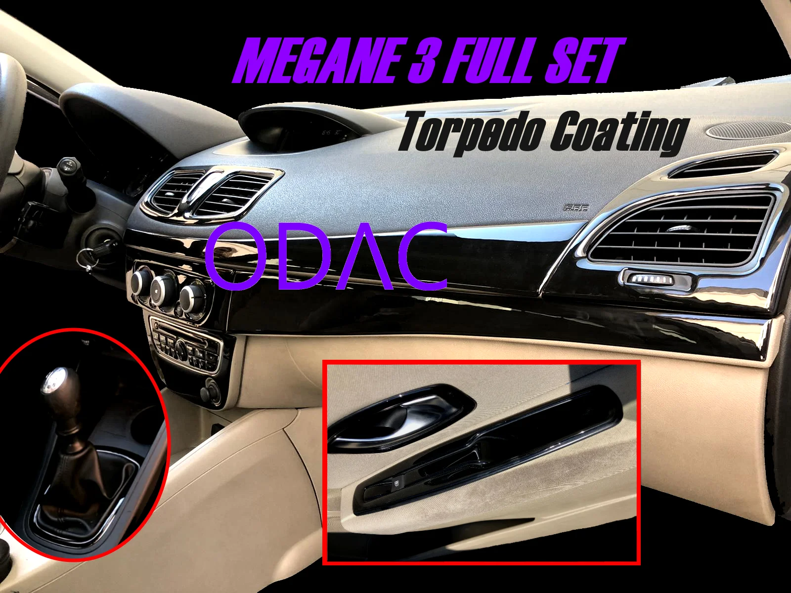For Renault Megane 3 - Dashboard Kit, ODAC, Interior Stickers, Coating, Cover, Vehicle Accessories, Car Accessories