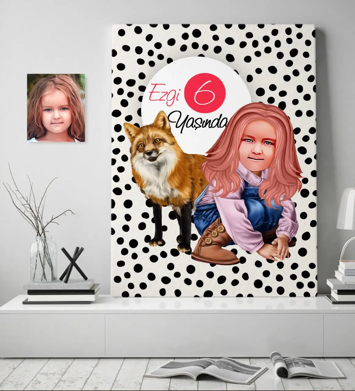 

Personalized Female Child Age Caricature Of Canvas table 70x100cm-9 Reliable Quality cost-Effective Custom Design Wall Picture funny