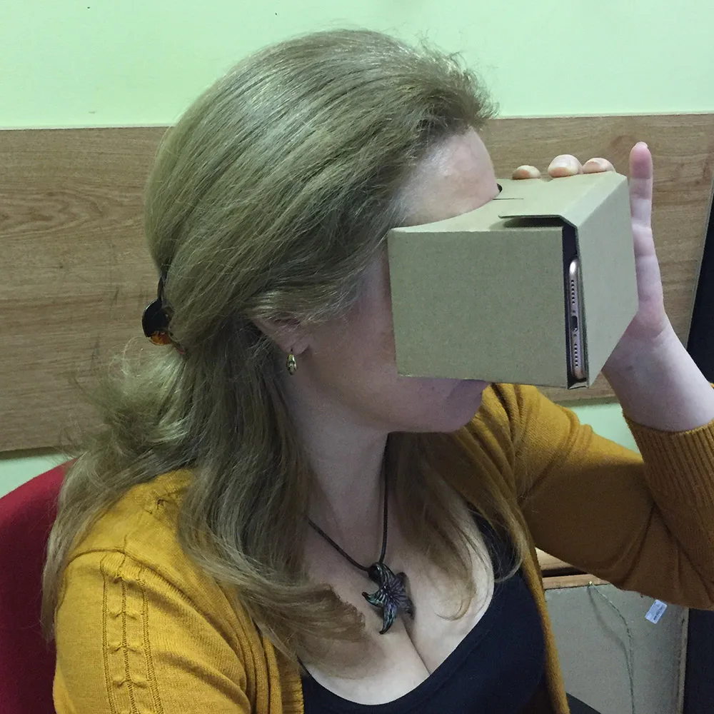 Очки виртуальной реальности Cardboard VR 3D картонные Espada для смартфонов Android IOS шлем |