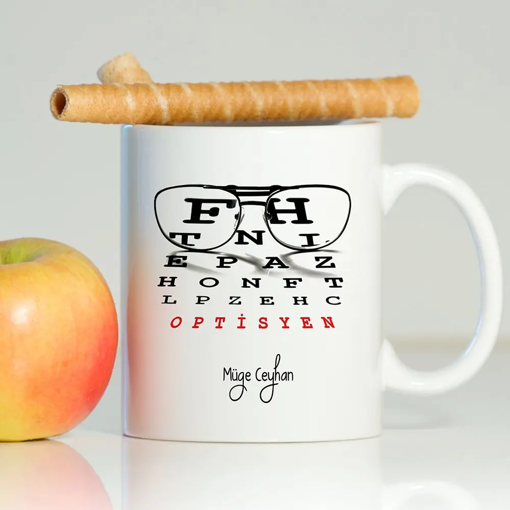 

Персонализированная белая чашка для профессионального оптика-1