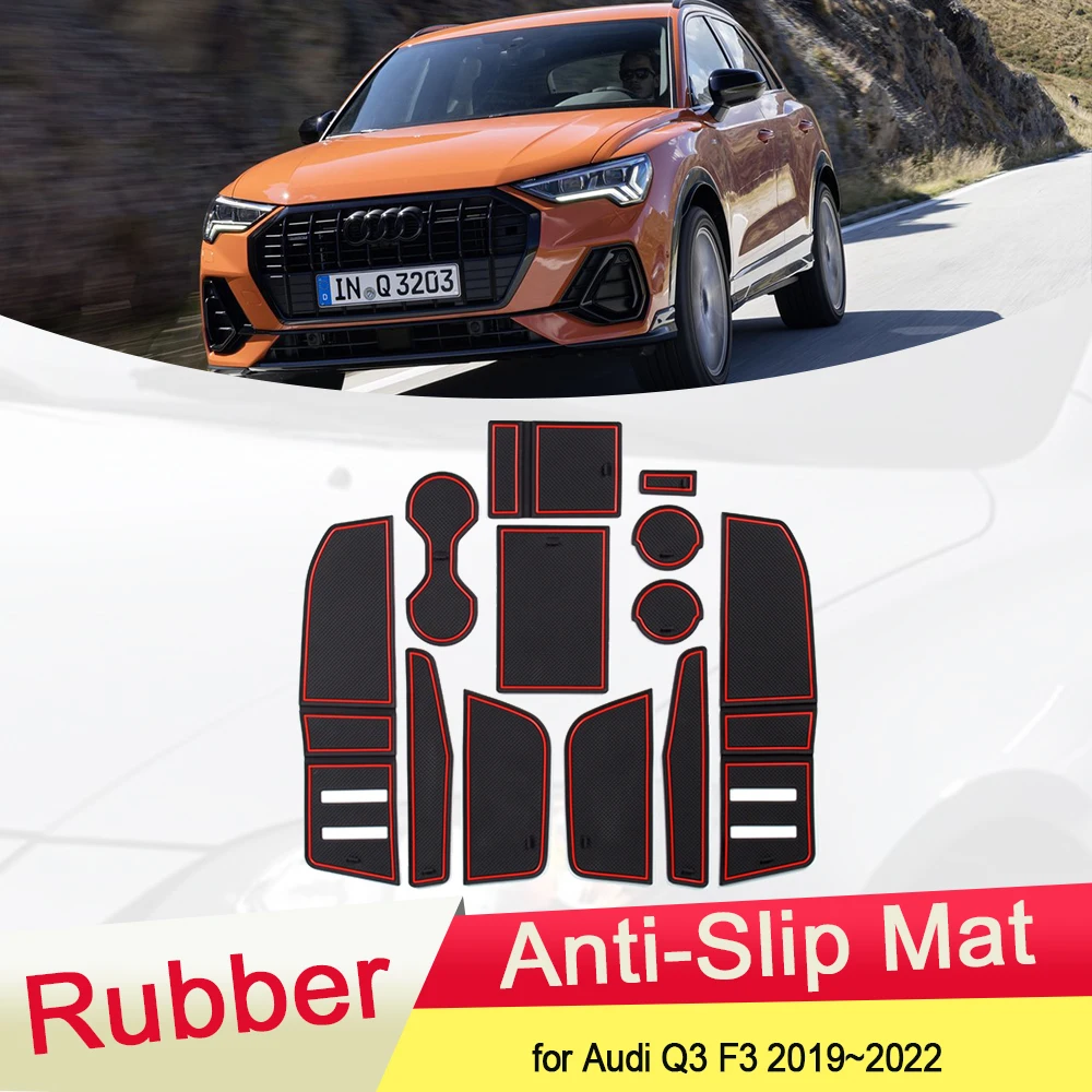 

Dust-proof Pad for Audi Q3 F3 2019~2022 2018 Car Lnterior Rubber Anti-slip Mat Door Slot Groove Cup Cushion Coaster Accessories