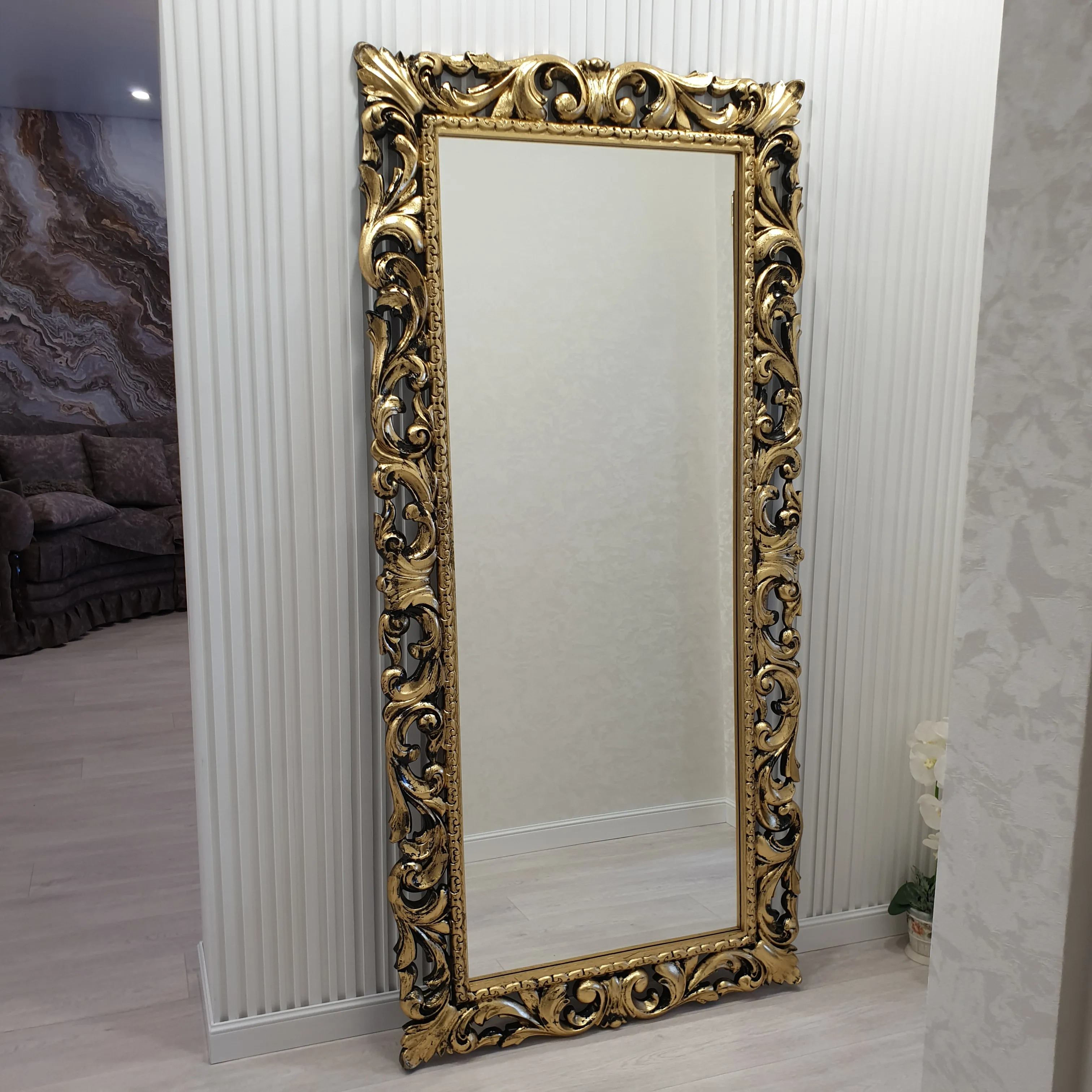 Рама под Зеркало(без зеркала) настенное Резное Из дерева Под золото Для дома