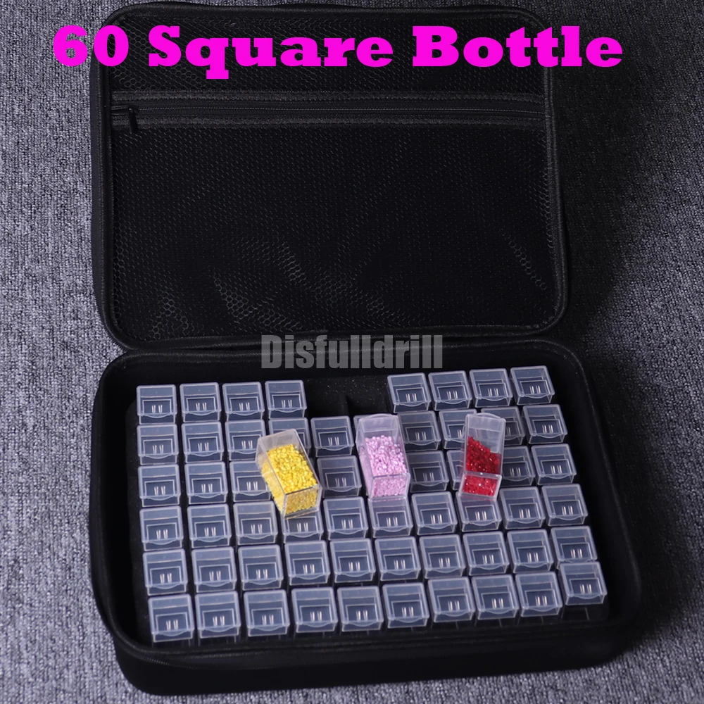 

Ящик для хранения аксессуаров для алмазной живописи 5D, со слотом 15/30/60, «сделай сам», инструменты для алмазной вышивки, бусины, чехол на молни...