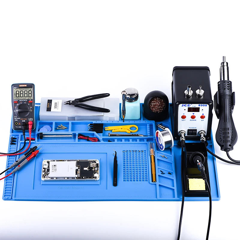 

ESD Soldering Mat Insulation Silicone Welding Pad Repair Work Kit Heat-resistant Magnetic Soldering Station for BGA Solder Iron
