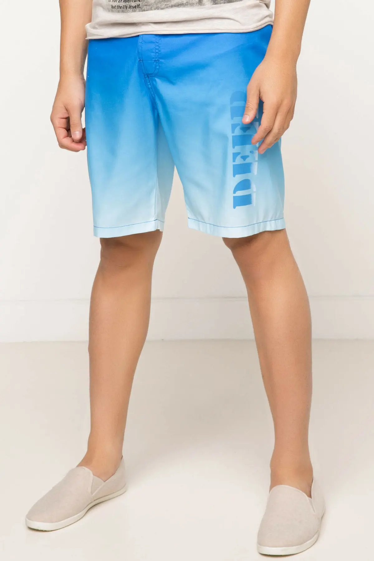 DeFacto летние мужские тканые шорты для плавания повседневные синие свободного кроя