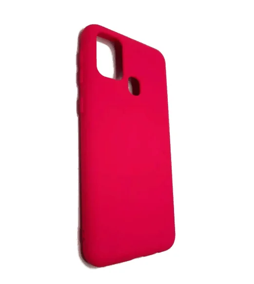 Силиконовый Soft Touch чехол для samsung M31 розовый с мягкой внутренней бахромой /