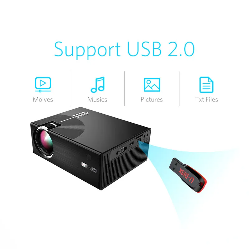 C7 Full HD 1080P проектор 2500 люмен кинопроектор для Android WiFi hdmi VGA AV USB порт|Проекторы