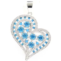 42x29mm shecrown heart 6 4g created blue turquoise black onyx silver pendant wholesale drop shipping