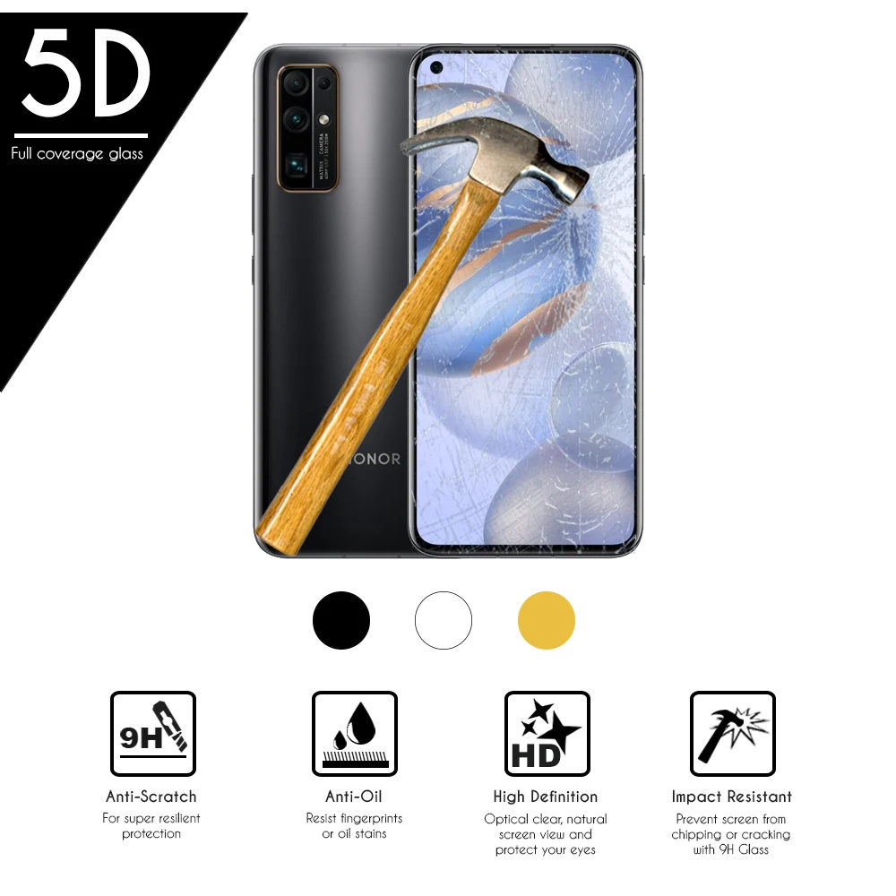 5D закаленное защитное стекло для смартфона Huawei Honor 30 (4G) 6 53 дюйма | Мобильные
