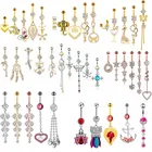 Кольцо-пуговица в виде цветка из хирургической стали, комплект пикантных колец в виде бабочки, пупка, набор для пирсинга, совы, ювелирные изделия оптом