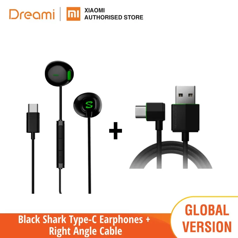 Игровые наушники Black Shark (type C) и кабель с прямым углом USB C|Наушники гарнитуры| |