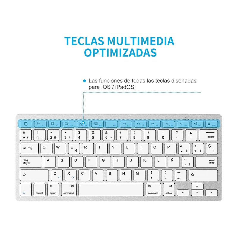 Ультратонкая испанская Bluetooth-клавиатура для iPad/iPad Pro/iPad Air/iPad Mini/iPhone и всех систем