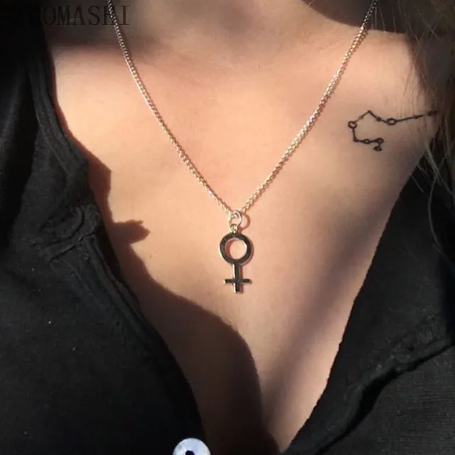 Женское Ожерелье с символом феминизма ювелирное изделие Венеры ожерелье из
