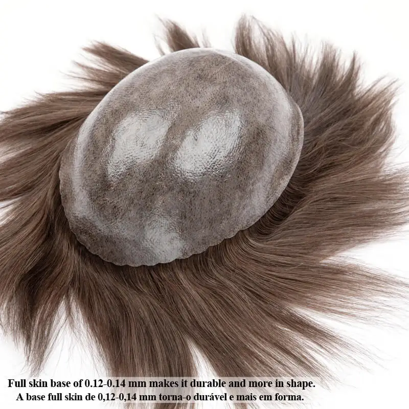 Male Hair Prosthesis 0.12-0.14mm Injection Skin Toupee Men Durable Wigs For Men 100% Human Hair System Unit Capillary Prosthesis