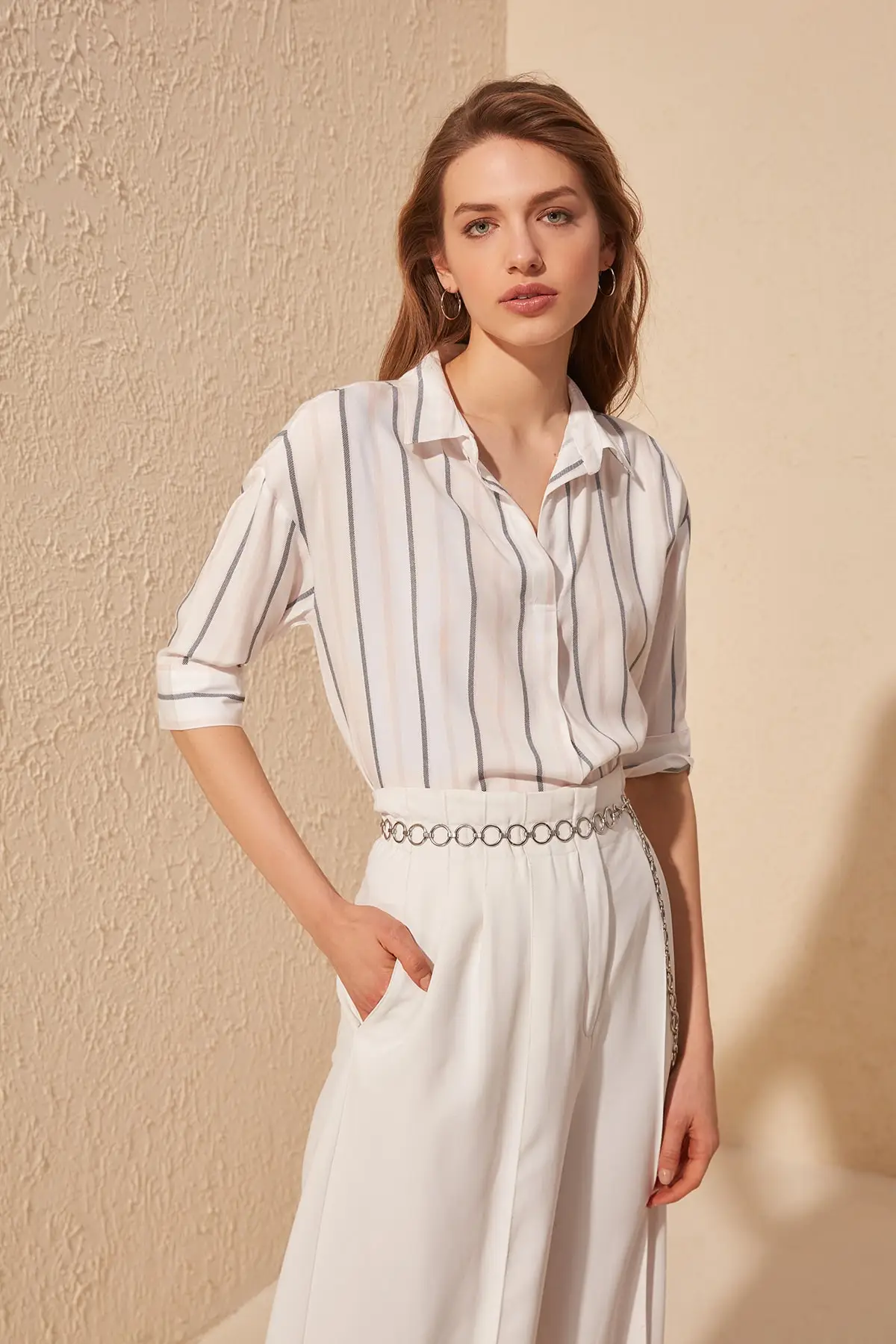 Блузка в полоску TWOSS20BZ0507|Блузки| |