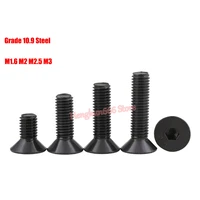 m1 6 m2 m2 5 m3 countersunk head socket cap screws allen bolts flat head hex drive screw din 7991 grade 10 9 steel black