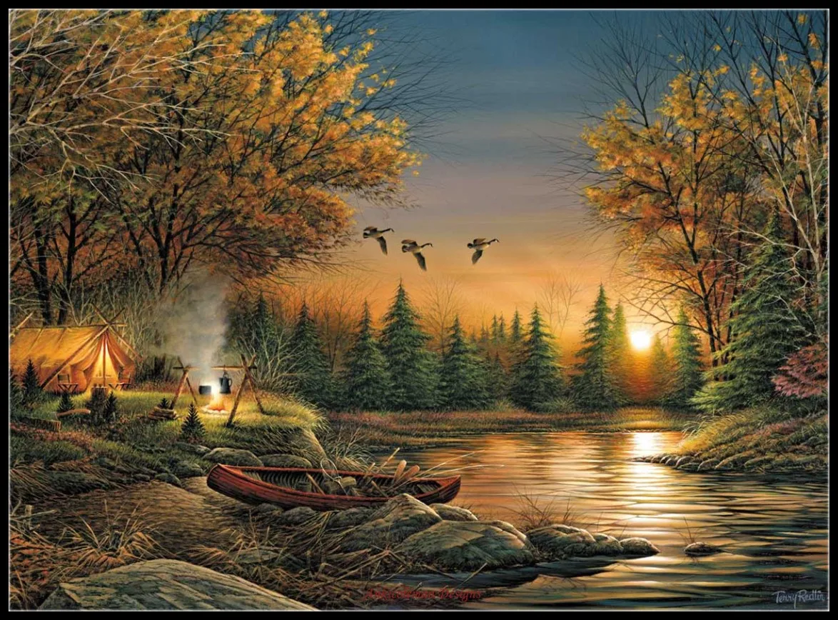 

Evening Solitude - Counted Cross Stitch Kits - Crafts Color DIY Handmade Needlework for Embroidery 14 ct Aida Sets