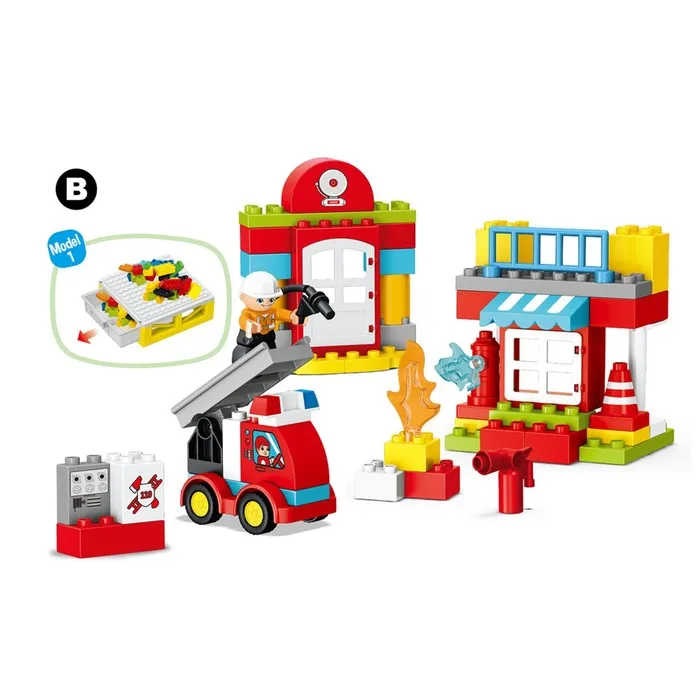 Конструктор Пожарная станция 2 варианта сборки 56 деталей |