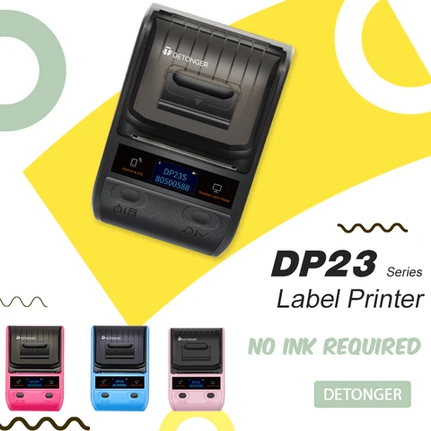 Многофункциональный беспроводной BT мобильный принтер DETONGER DP23S/DP30S для Android iOS, термопринтер для изготовления этикеток со штрих-кодом