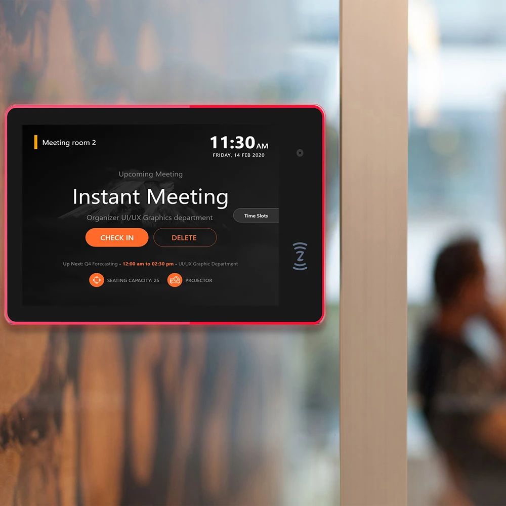 10.1 inch conference meeting room schedule display tablet pc wall mounted (PoE, NFC, Camera, Android 8.1, RK3288, 2GB+16GB)