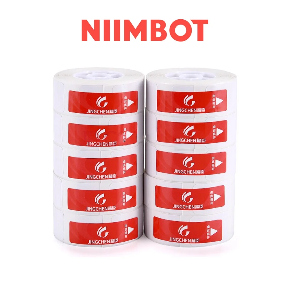 10 Rolls White Paper NiiMBOT D101 D11 D110 Self-adhesive Thermal Label Paper Self-Adhesive Price Tag Label Name Sticker