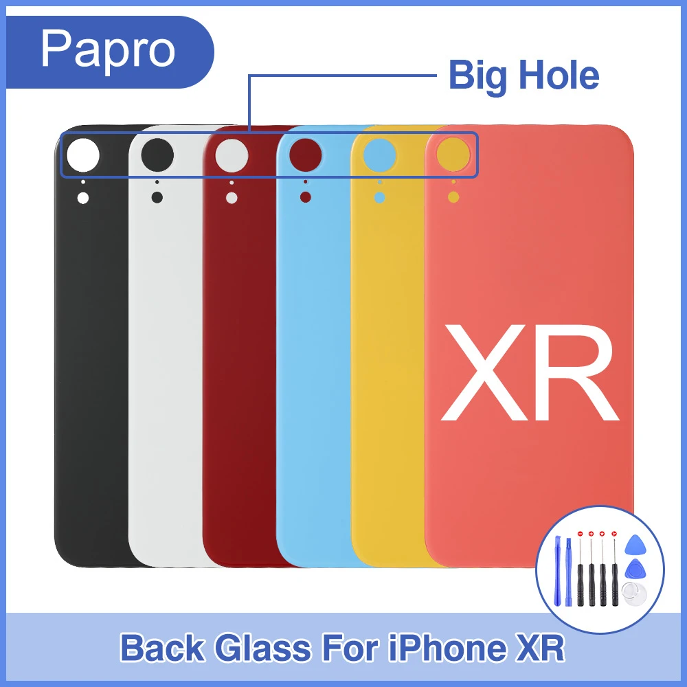 Задняя крышка батарейного отсека OEM для iPhone XR стеклянная панель задний корпус