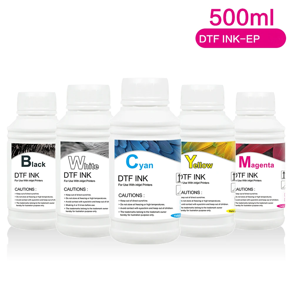 

500ML Dtf Ink 5 Colors Textile PET Film Direct Transfer Film Hot Melt Powder Film Dtf Ink for Epson Dtf Printing and Transfer