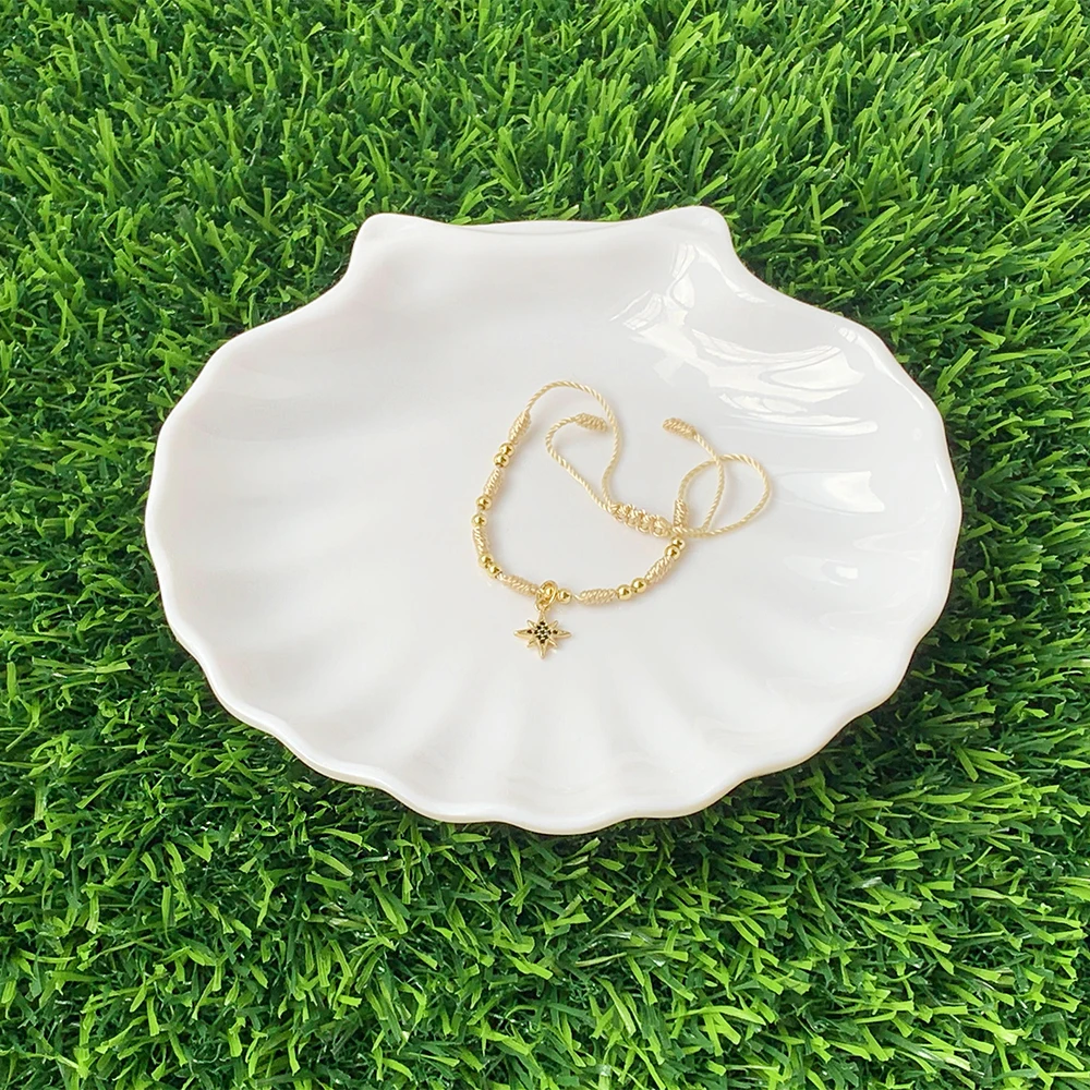 

Colorful Lucky String Bracelet Gold Plated Interval Beads CZ Micro Pave Electroplating Sunflower Pendant Bulk Bangle Wholesale