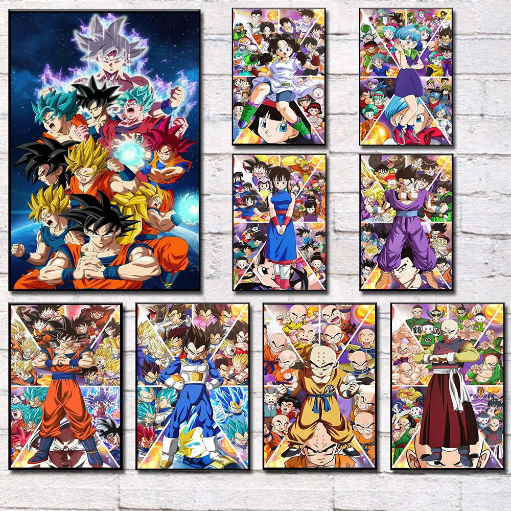 

Japanese Anime Dragon Ball Character Goku Posters Canvas Painting Wall Art Print Picture for Living Room Home Decoration Cuadros