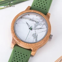 bobo bird bamboo women watches silicone strap wooden writwatches casual clock brand luxury female wristwatch dropshipping