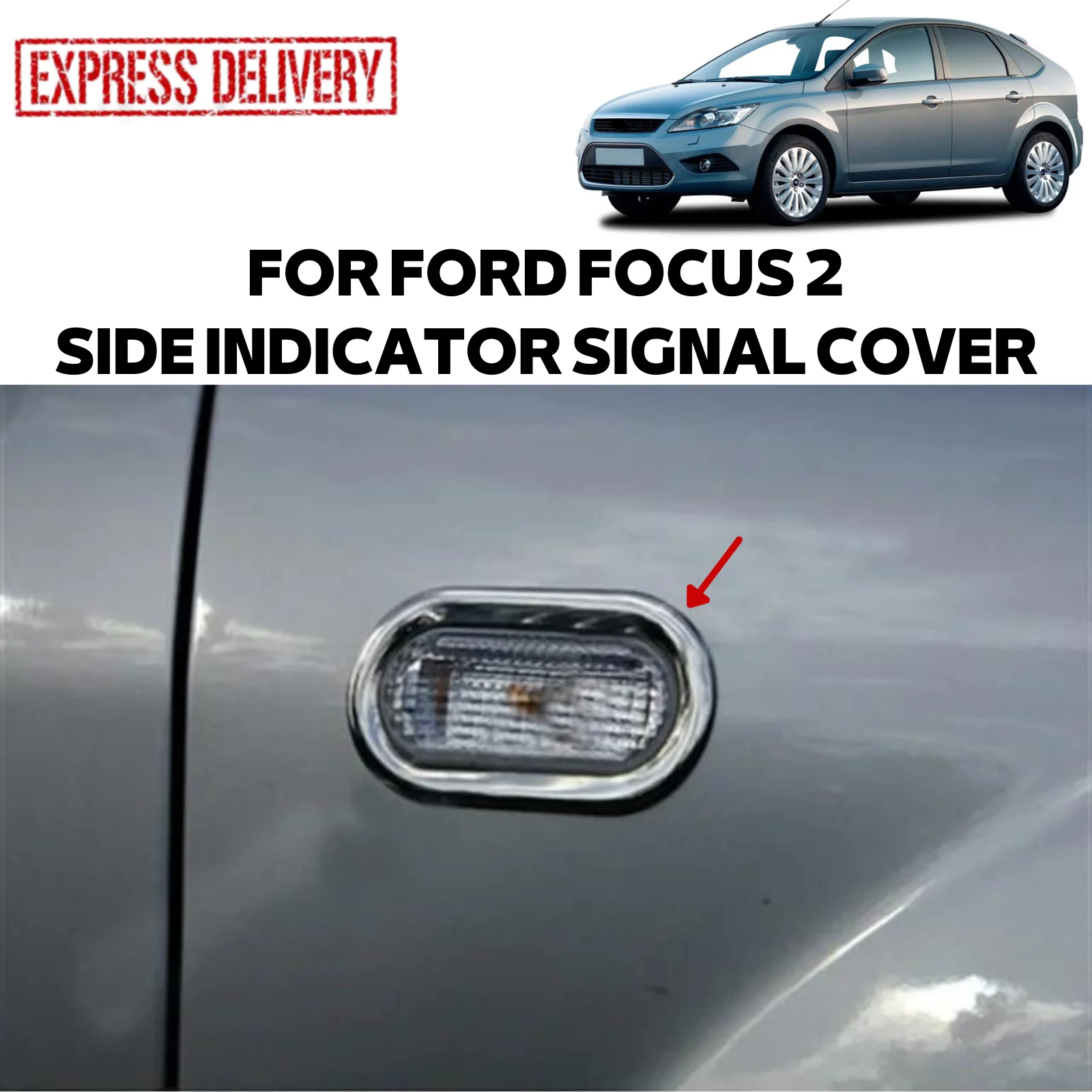 

FOR FORD FOCUS 2 Facelift HB 5D/SD/SW 2005-2011 SİNYAL FRAME 2 PIECE CHROME STAINLESS STEEL HEADLIGHT LIGHT ACCESSORIES