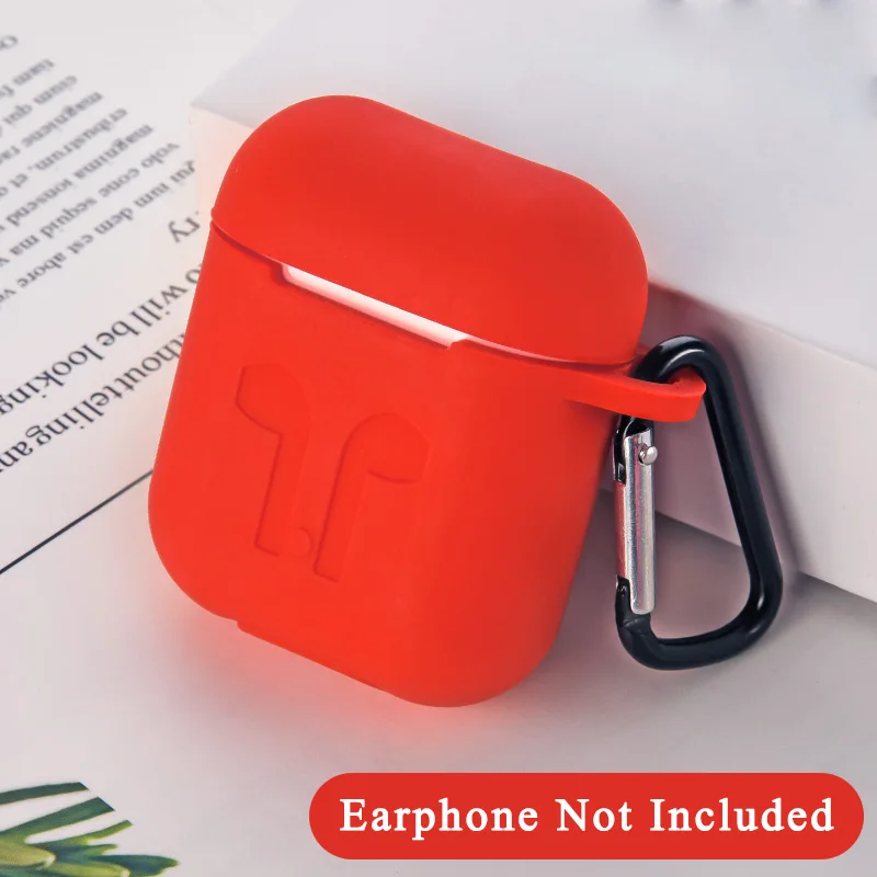 Red ТПУ мягкий силиконовый цветной чехол для Apple AirPods 2 Наушники противоударный чехол для Apple Air Pods 1 коробка для зарядки - Цвет: Red