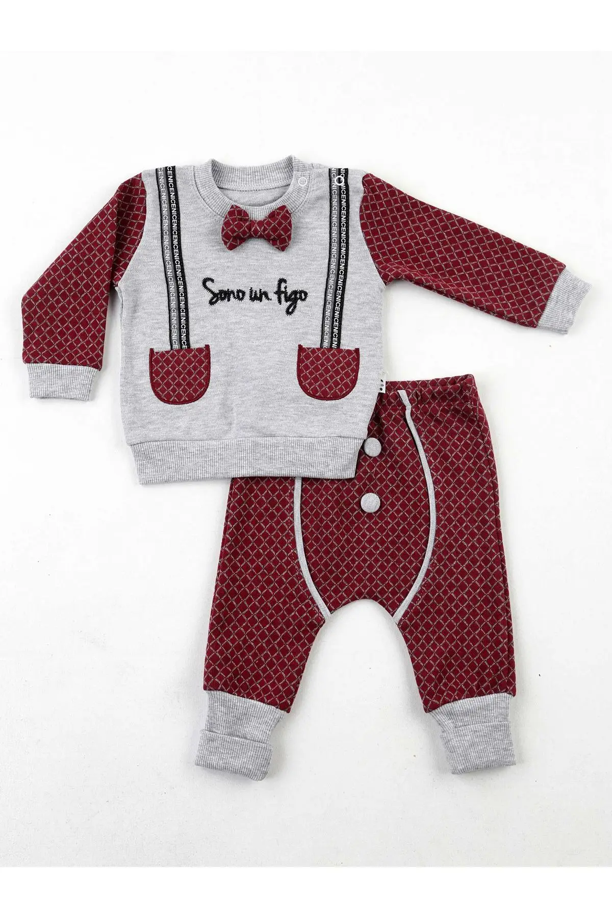 Бордовый серый костюм для мальчиков 2 li| |