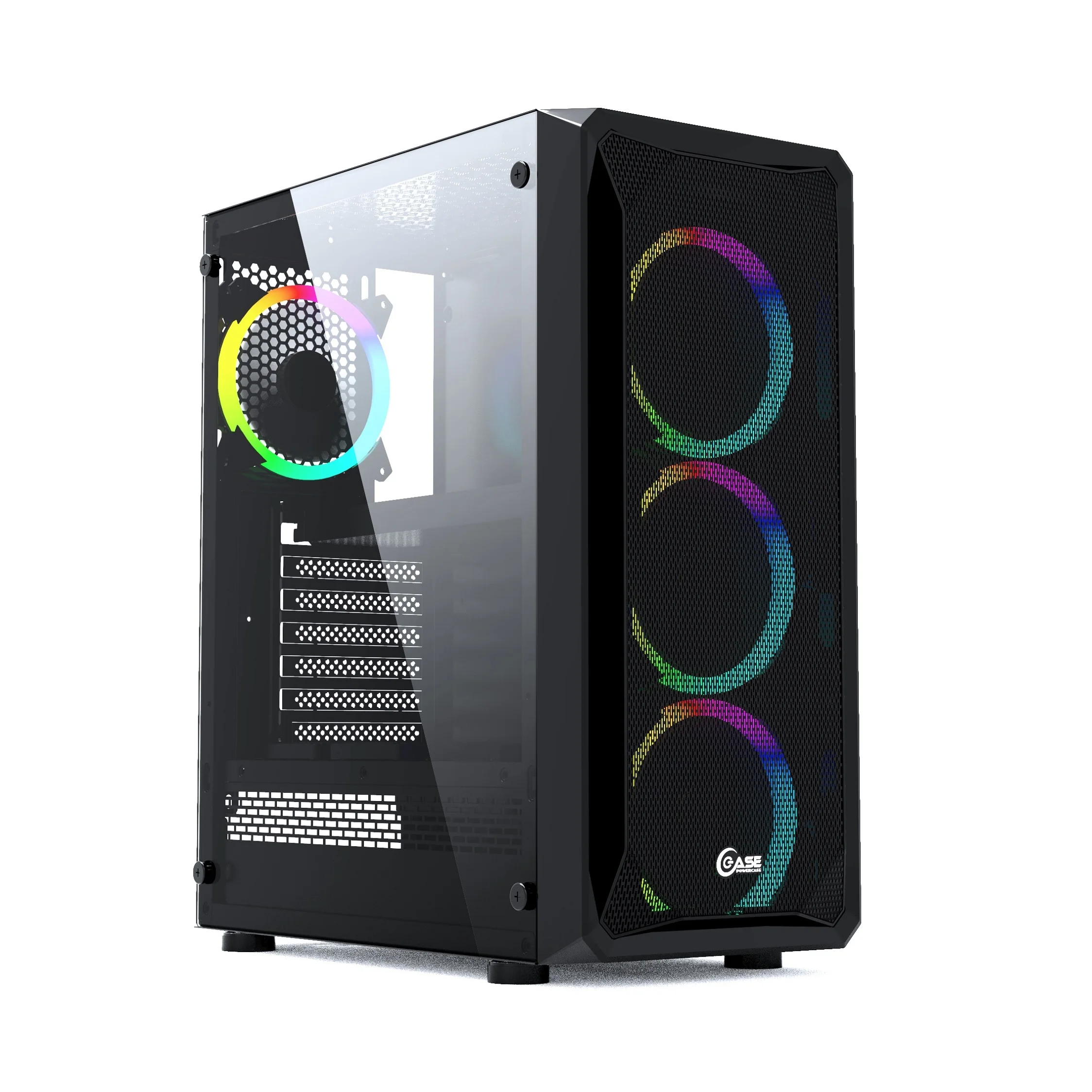 Game PC case корпус для компьютера pc gamer Mistral Z4 Mesh RGB Tempered Glass чёрный ATX (CMIZB-R4) - купить по