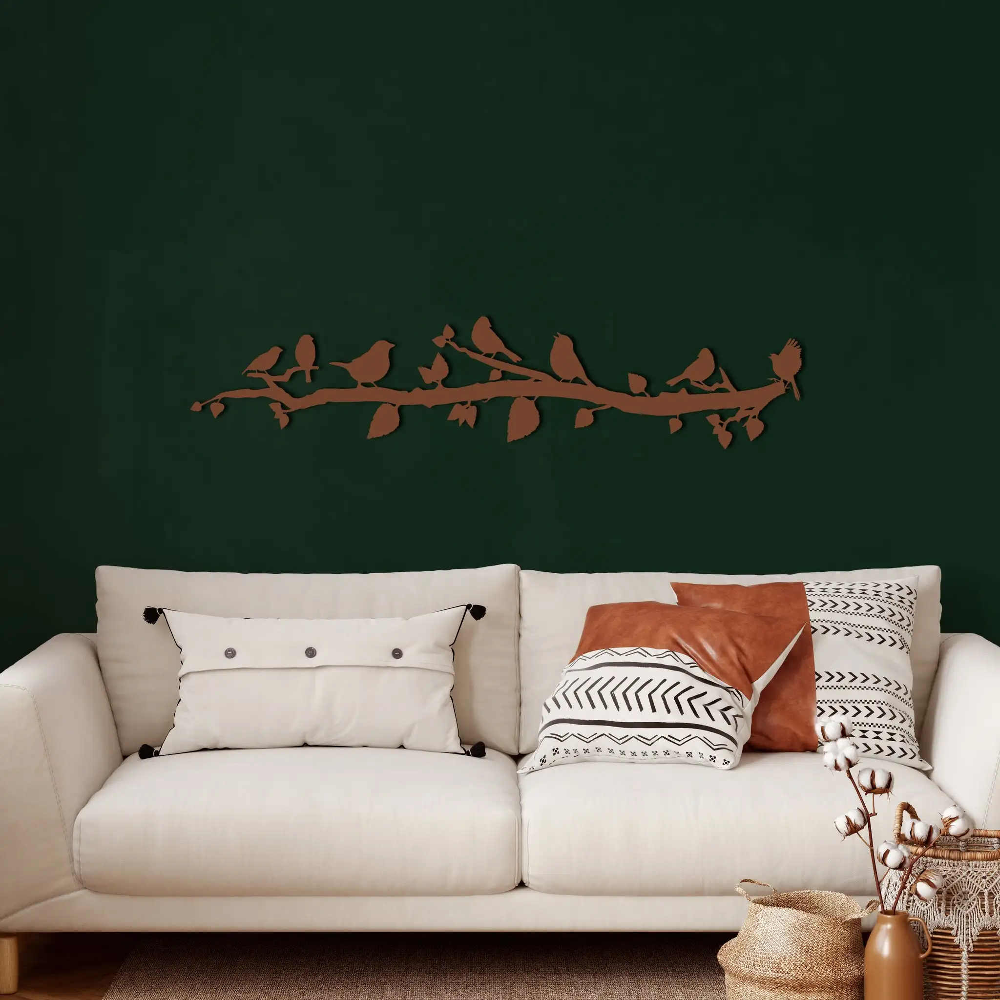 

Etgdecor Металлический Настенный декор в виде птиц на ветке, белая декоративная металлическая настенная живопись для использования в помещени...