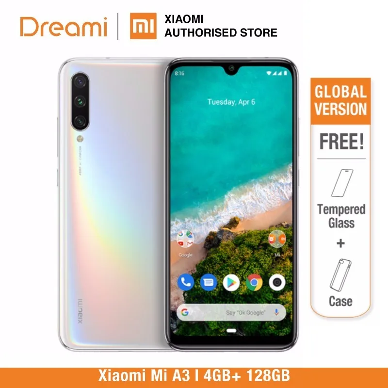 Глобальная версия Xiaomi Mi A3 128 ГБ rom 4 ram (абсолютно новая и герметичная) mi a3 последнее