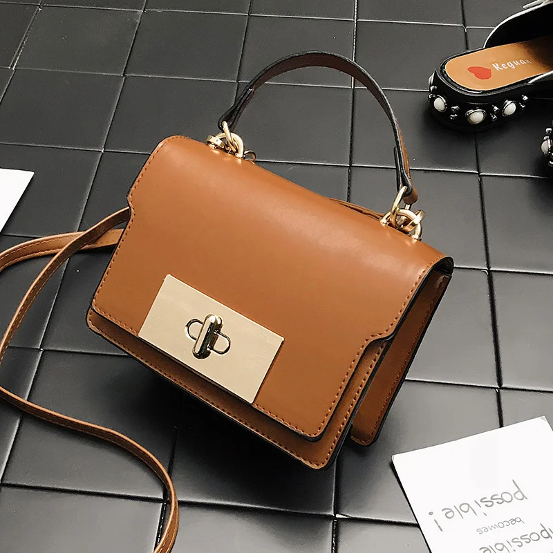 

Fashion Exquisite Retro Solid High Quality PU Leather Women Crossbody Messenger Tote Brand Shoulder Female Handbag