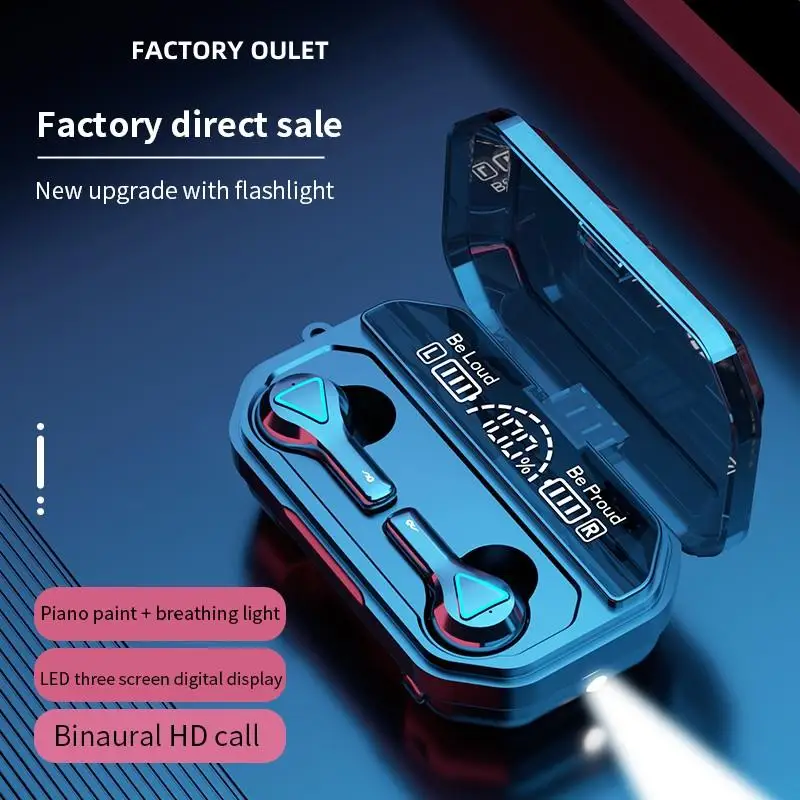 

10PCS LOT A15 Wireless Bluetooth Headset Sports In-ear LED Mirror Digital Display Noise Reduction High-value Tws