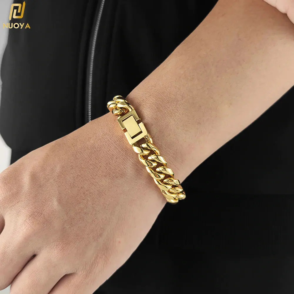 

2022 New Trendy Cuban Chain Men Bracelet Classic Stainless Steel 6-16mm Width Chain Bracelet For Men Women Jewelry Gift