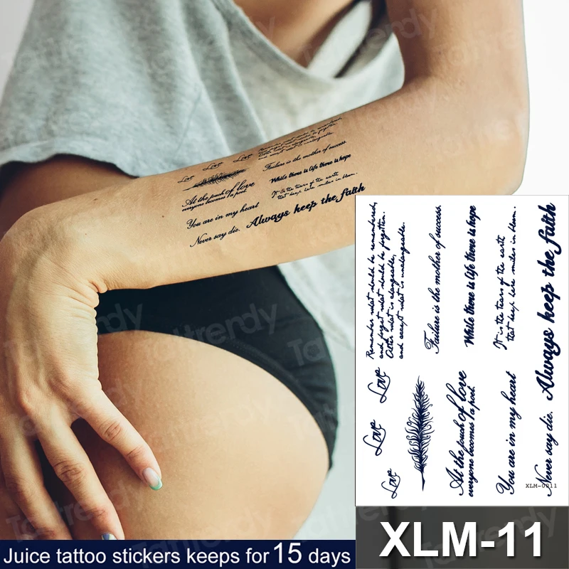 Водостойкие временные пикантные романтические тату наклейки с надписью на