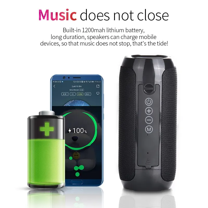 Портативный Bluetooth-динамик TG TG117 беспроводной Перезаряжаемый FM-радиоприемник с